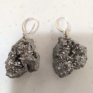 Silver Geode Earrings